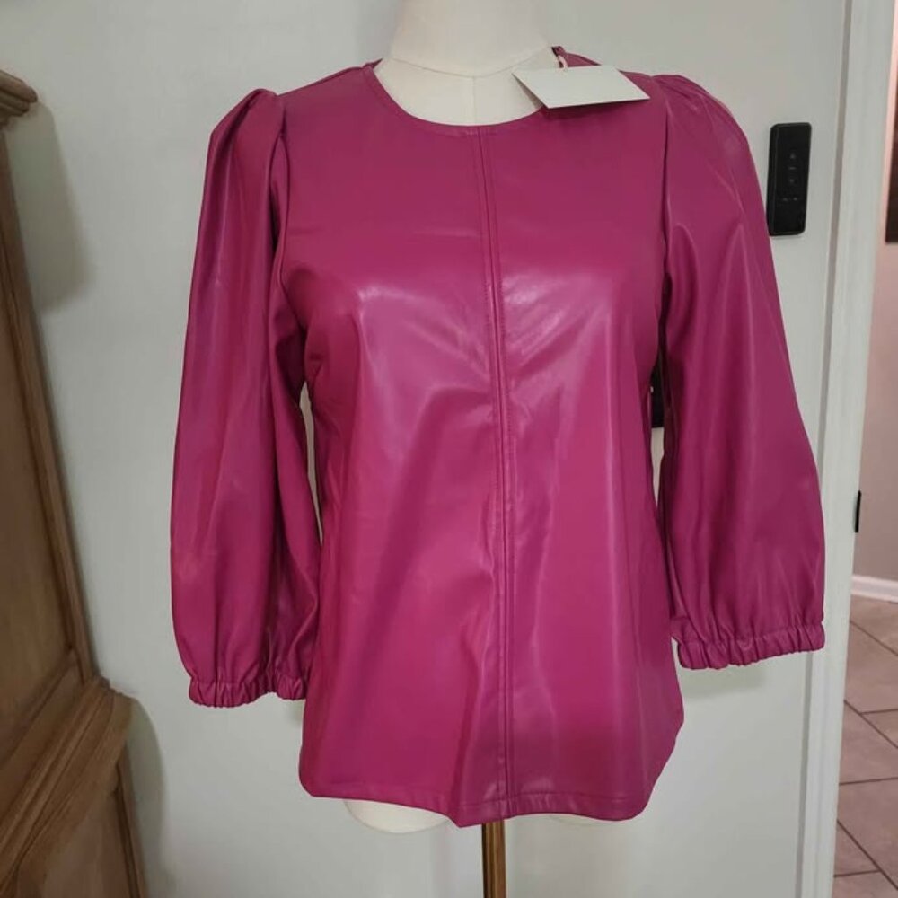 THML - New, pink women's leather top